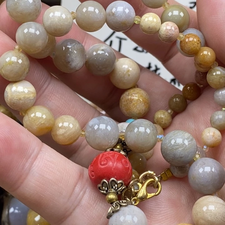 硅化珊瑚（珊瑚玉）未镶嵌颈饰