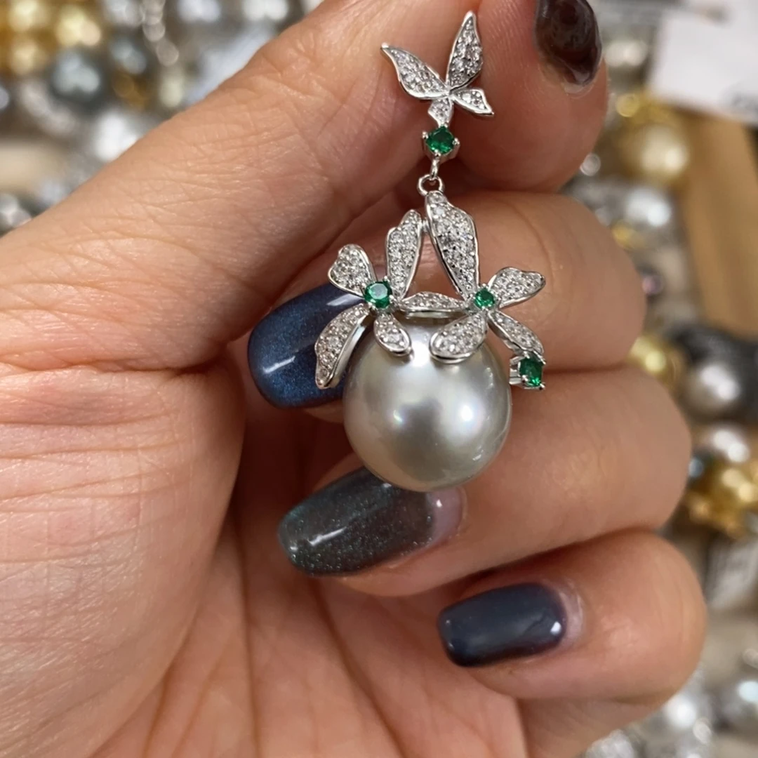 银S925镶嵌海水珍珠颈饰