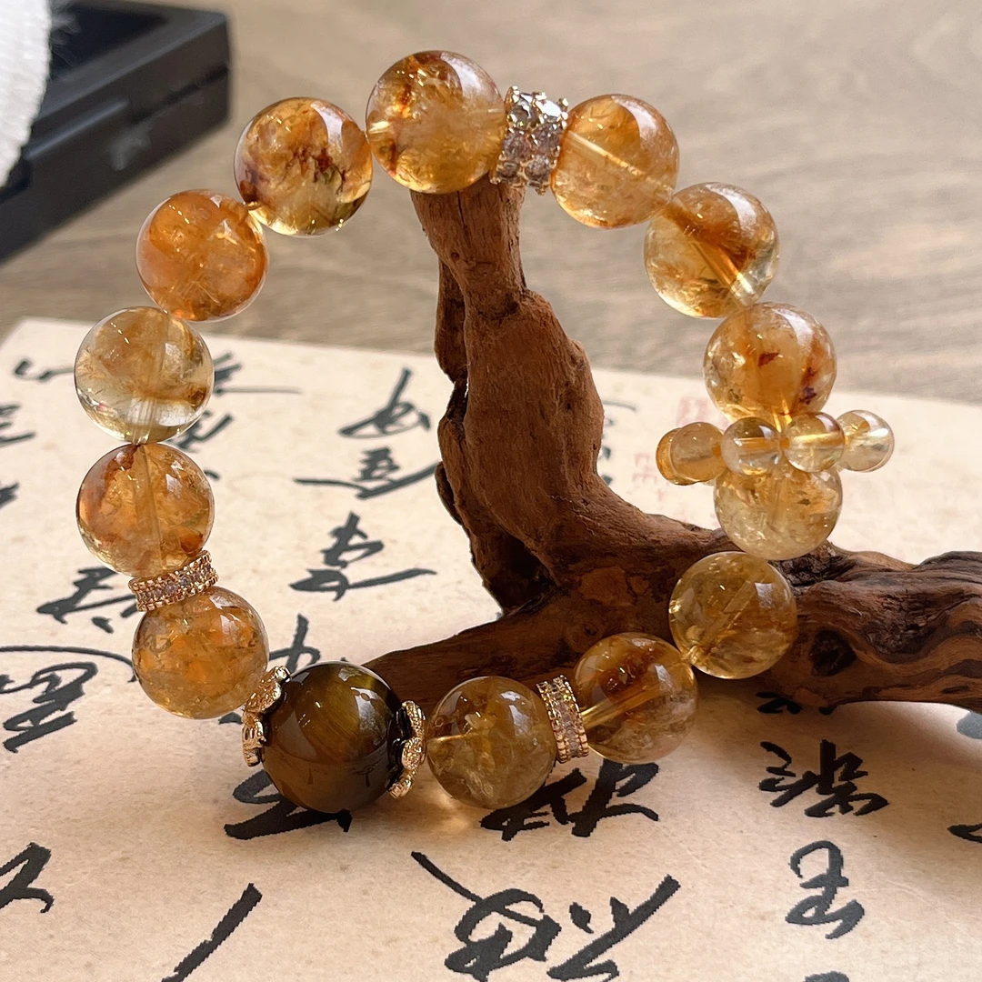 【新号福利】天然手链个性设计感水晶手串女轻奢小众黄塔晶水晶手饰