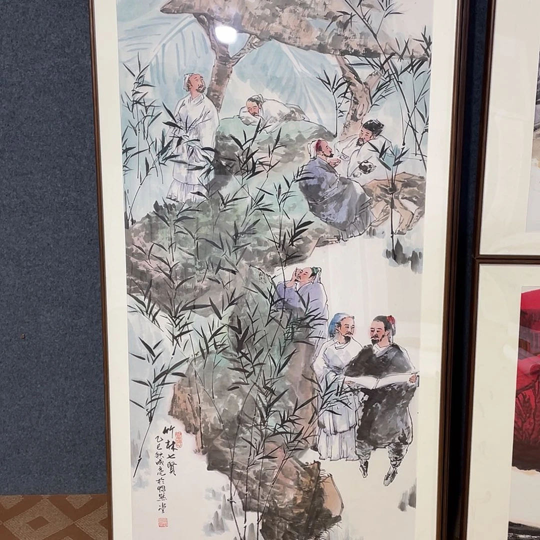 国画手绘画作品带框80/160