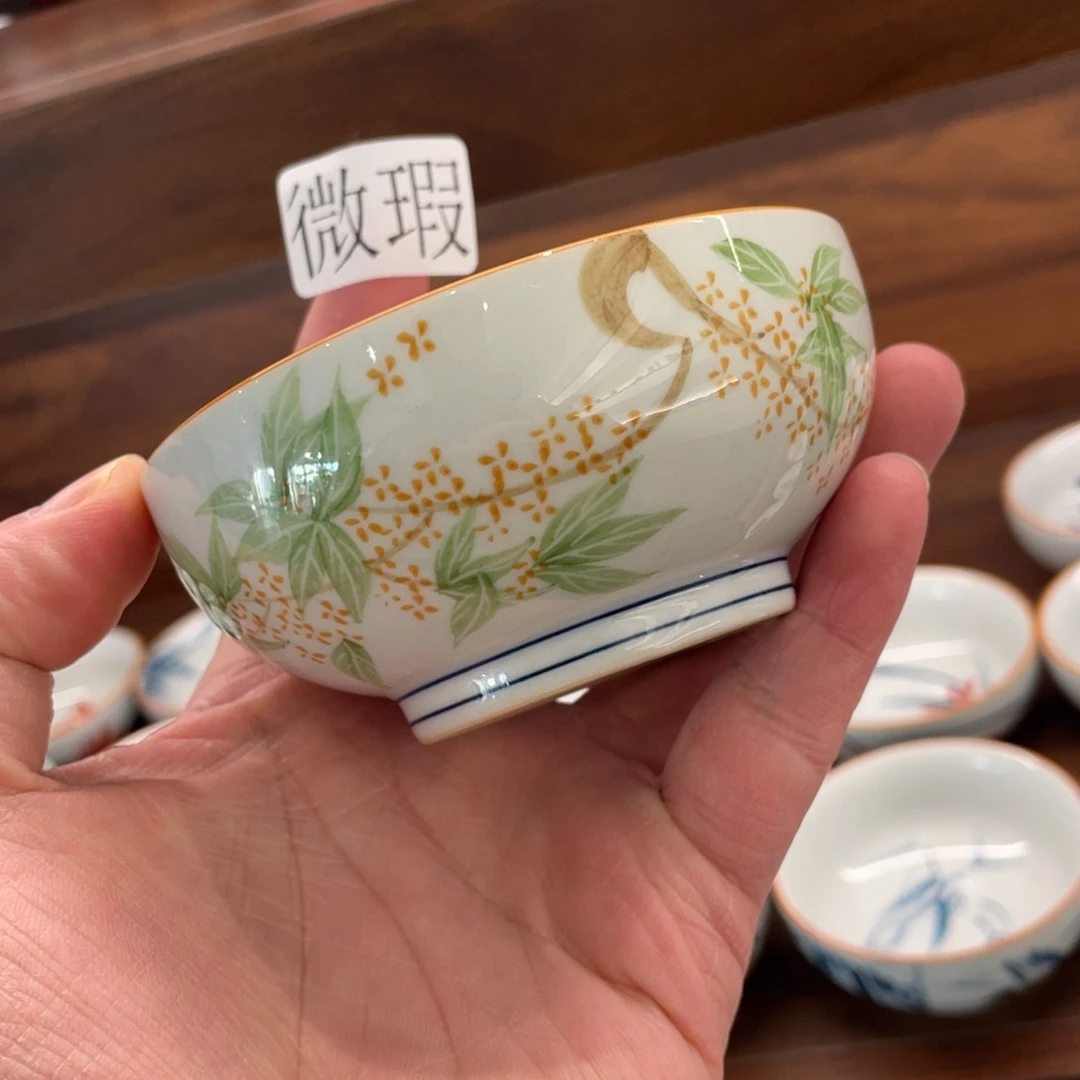 釉下手绘茶具微瑕