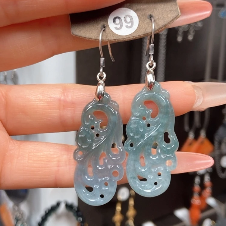 【闪购商品】翡翠耳饰银S925镶嵌耳饰