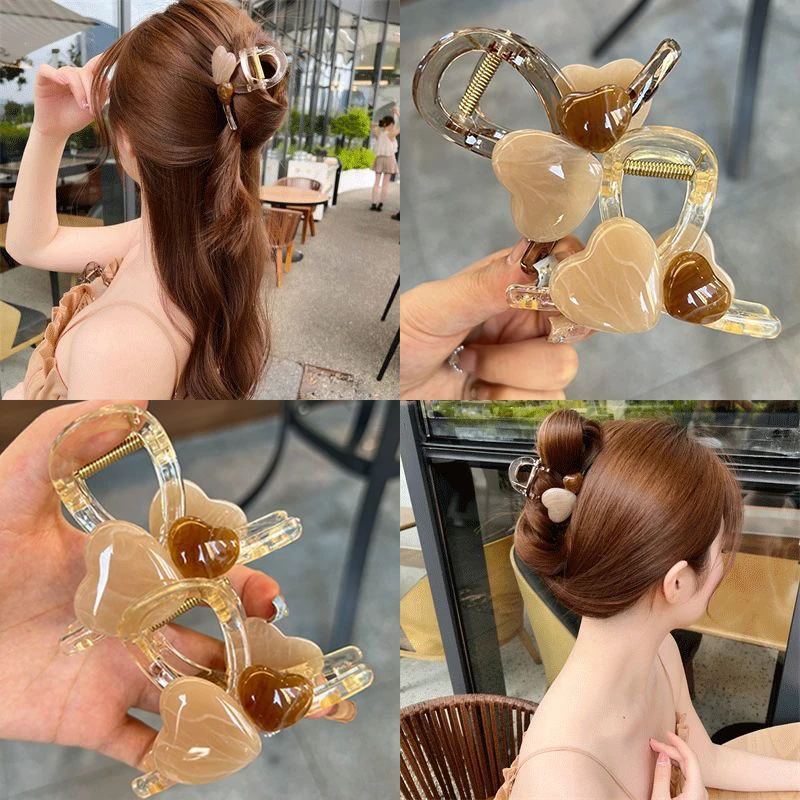 爱心抓夹盘发抓夹优雅气质盘发发型