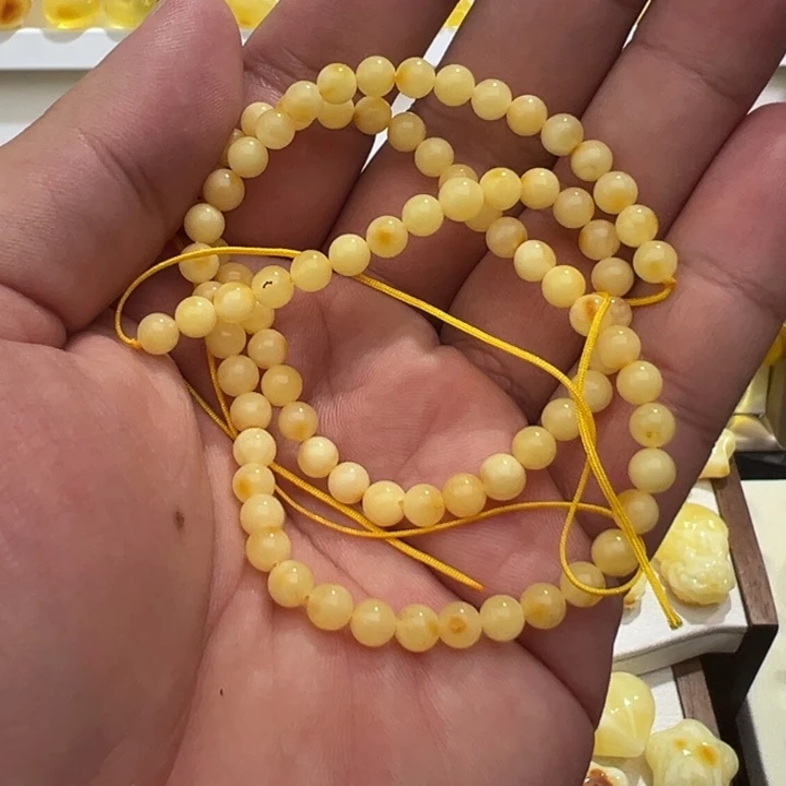 °***ゞ未镶嵌蜜蜡裸石米珠