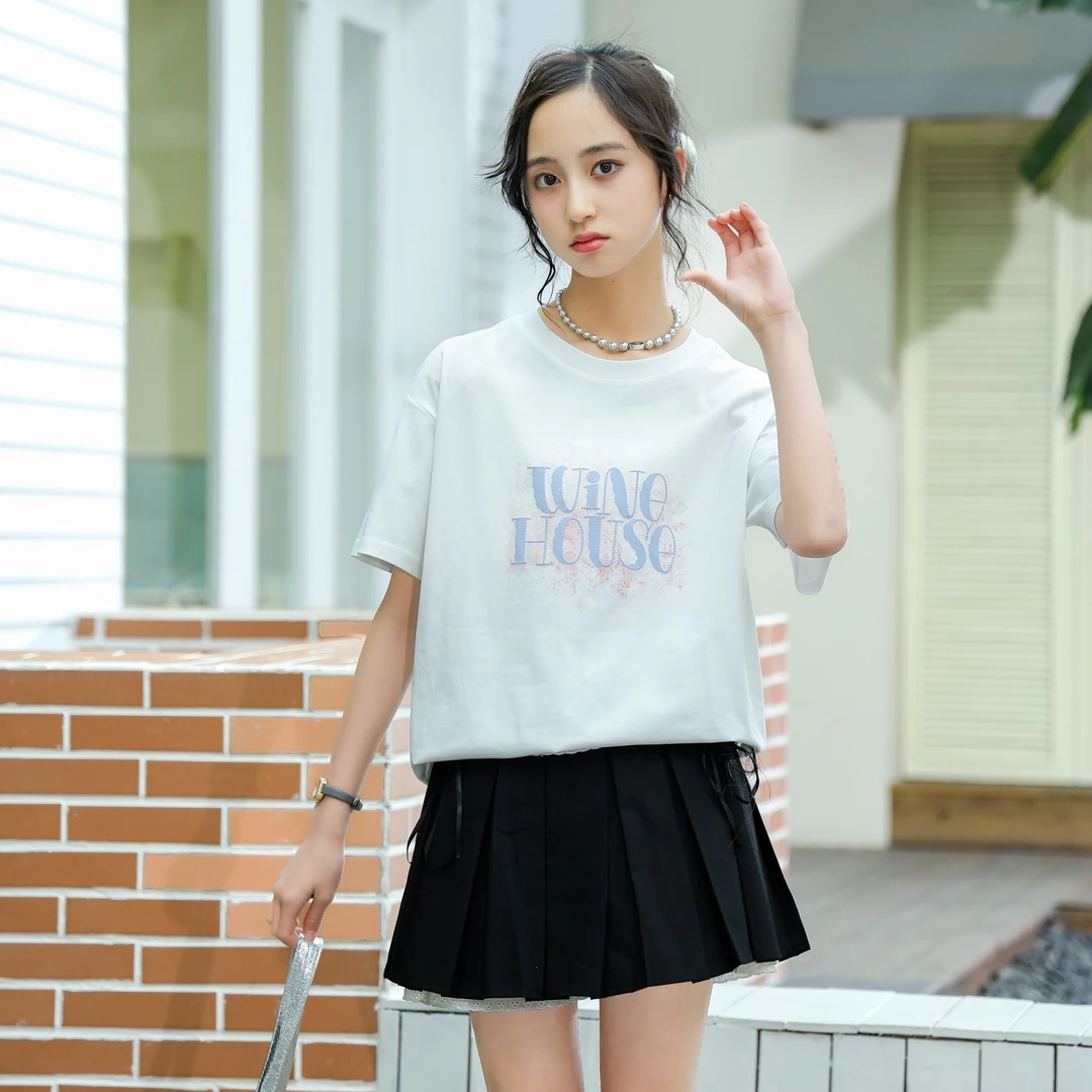 女童短袖T恤夏装2025新款儿童夏季宽松上衣女大童女孩半袖体恤衫