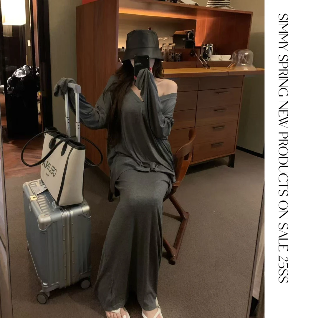 【熙米simmy】随意出门 纸片人显瘦私服气质宽松慵懒休闲时尚套装