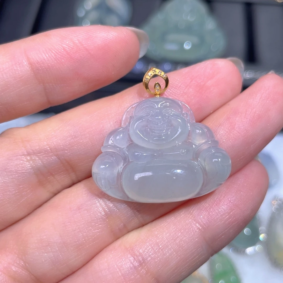 颈饰18K金镶嵌翡翠翡翠