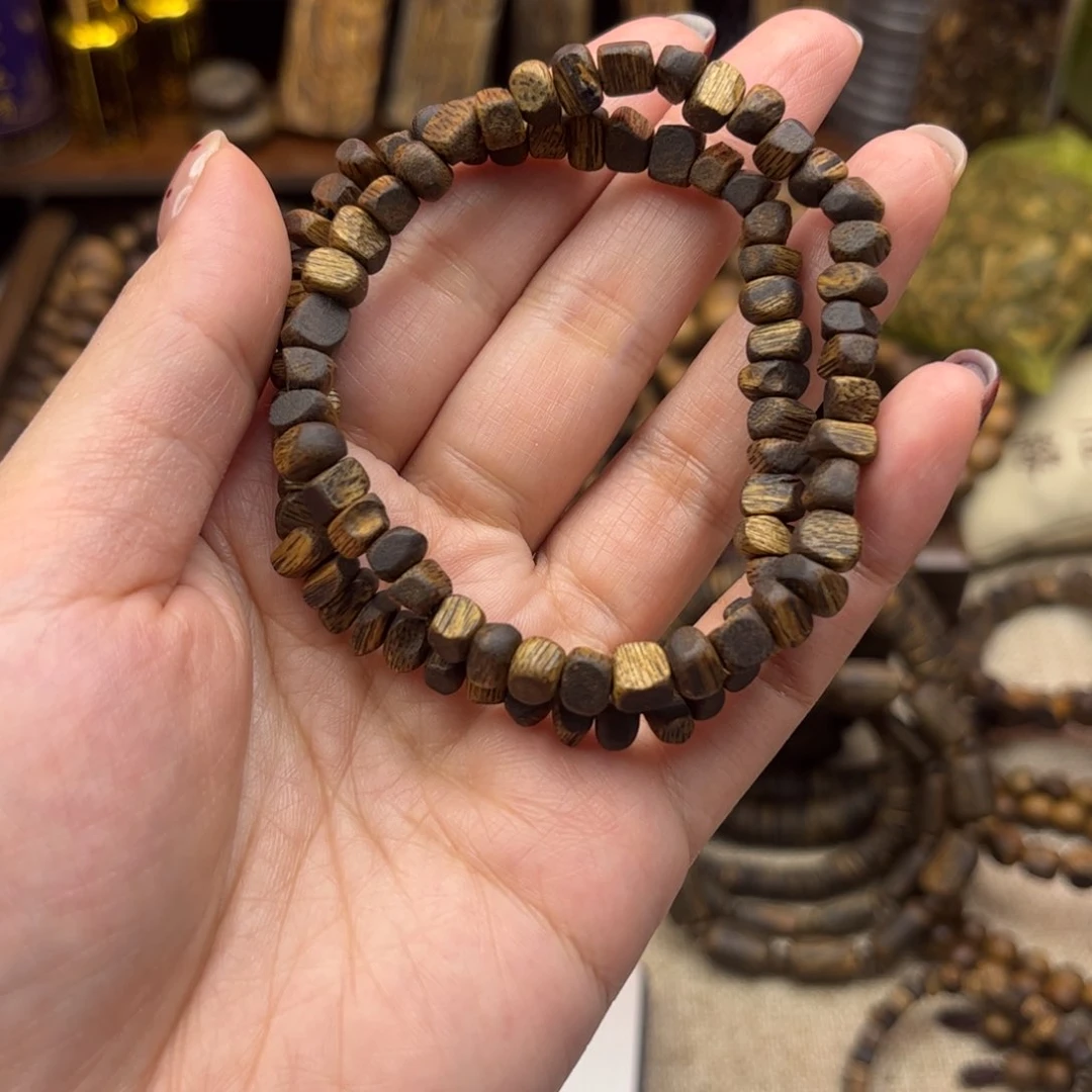 沉香碎屑奇楠碎银子单圈