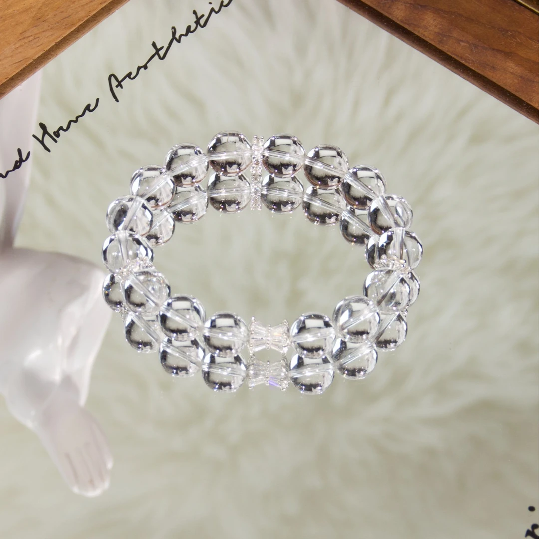 s1323【白富美】天然白水晶手串简约大气百搭手链 多样性发其一