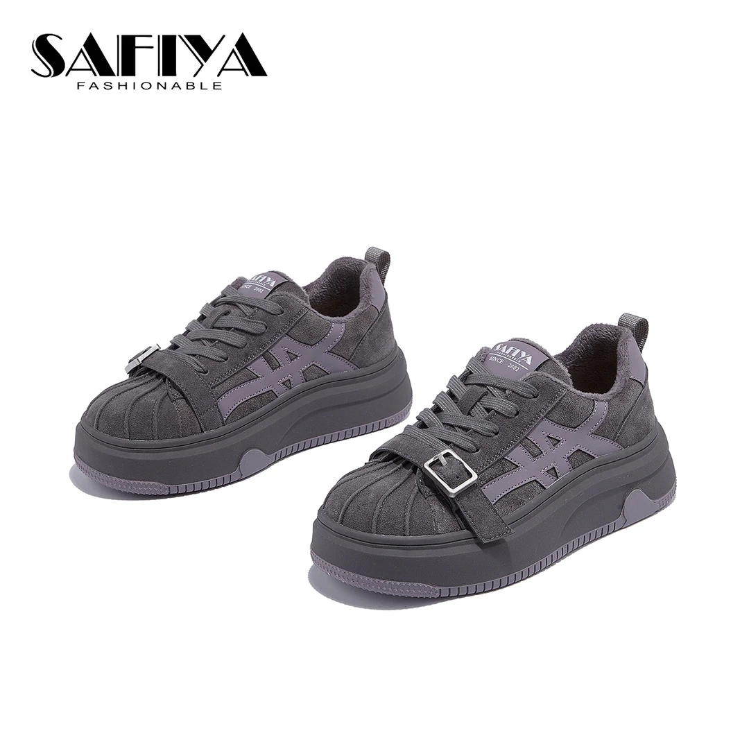 索菲娅Safiya2025冬季新款舒适时尚百搭保暖休闲女鞋SFD4112D38