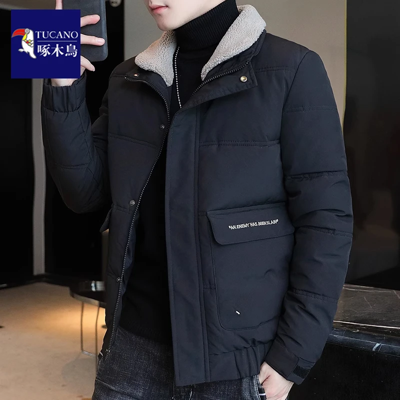啄木鸟棉衣男士冬季新款韩版潮流羽绒棉服加厚保暖棉袄冬装男外套