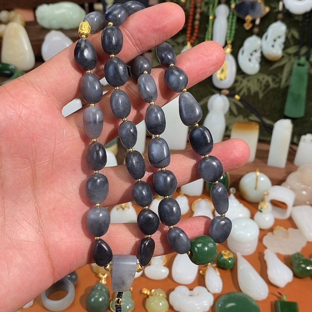 和田玉银S925镶嵌颈饰