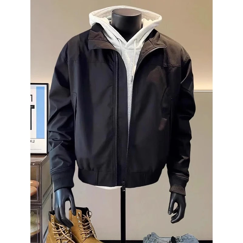 美式教练飞行夹克男款cleanfit外套春秋高街vibe潮牌痞帅立领上衣