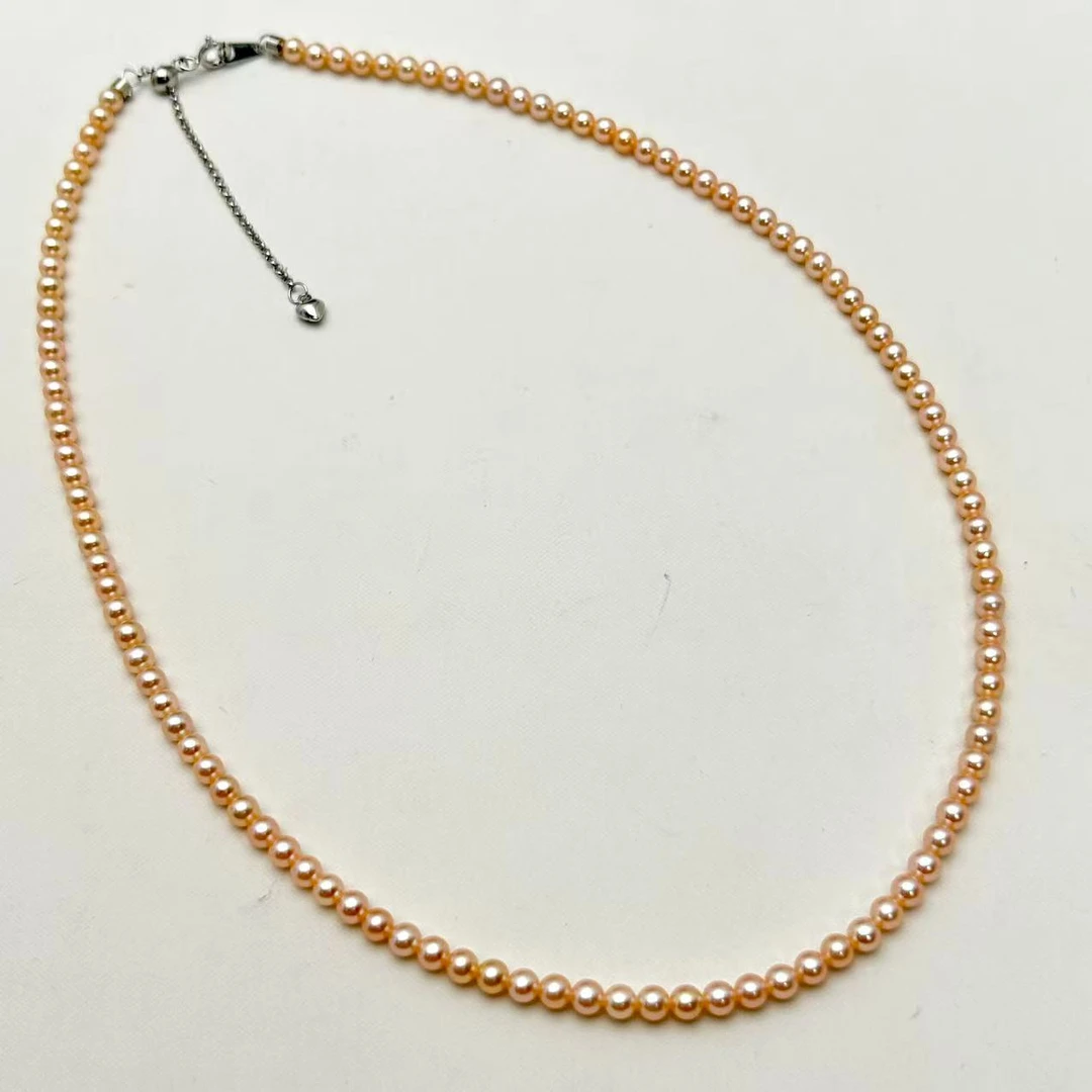 【薏霖珠宝】3-4mm淡水珍珠中国红小米项链 S925（CYXL0005)