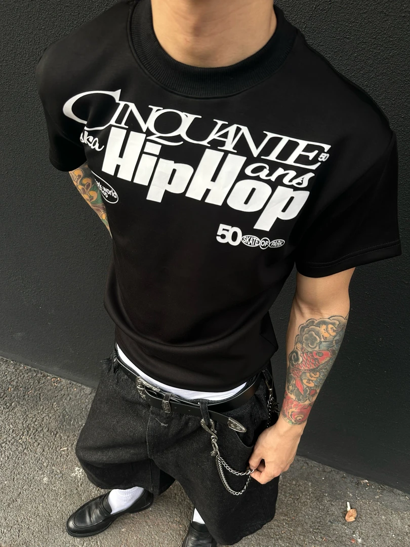 SKATEPARK 美式街头280g澳洲空气层再生纤维短款小众设计感短袖