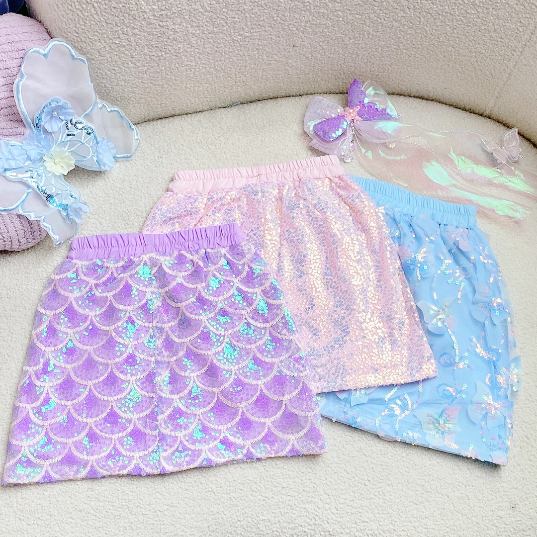 女童夏季新款裙子2025儿童超仙美人鱼宝宝甜美亮片裙  202501