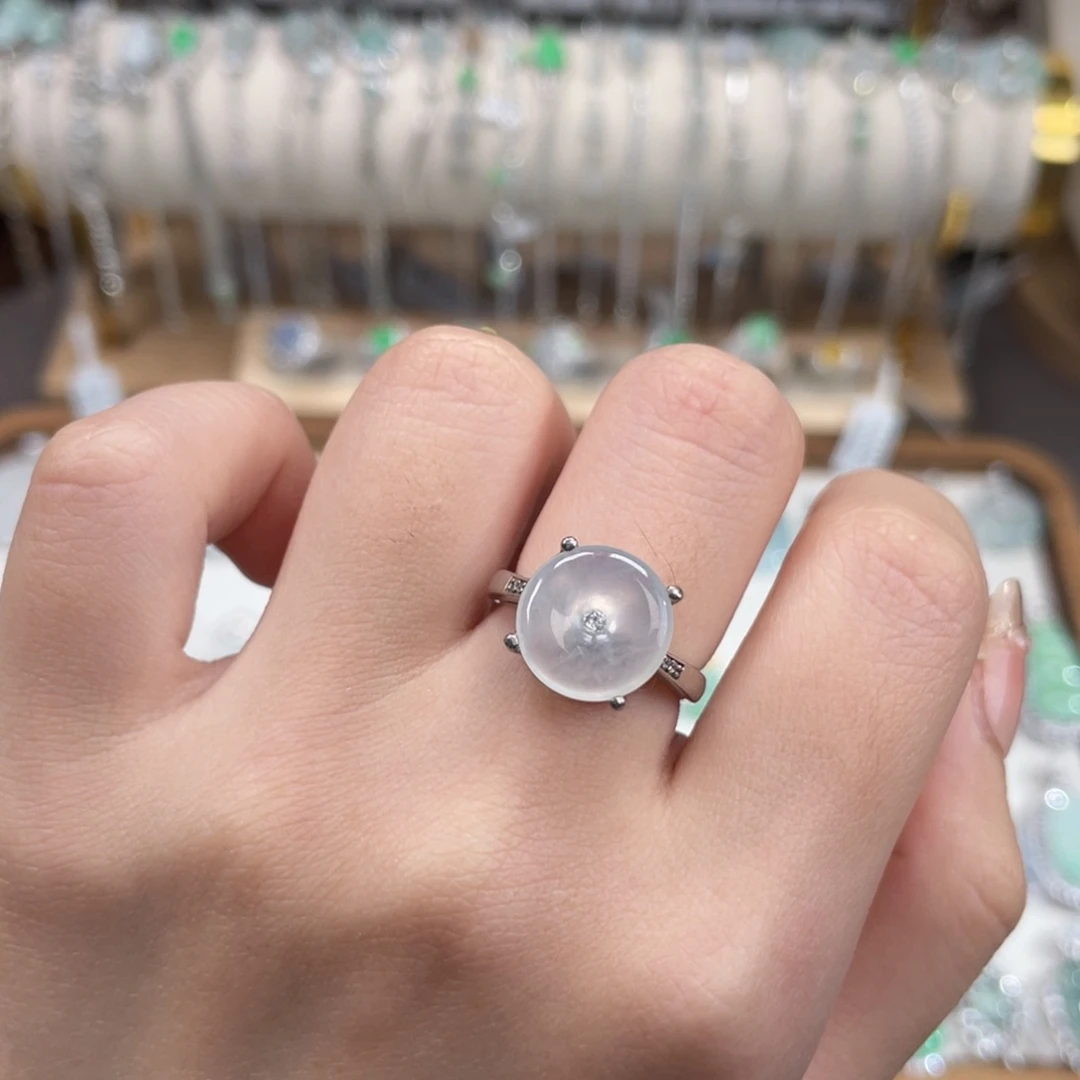 翡翠银S925镶嵌戒指