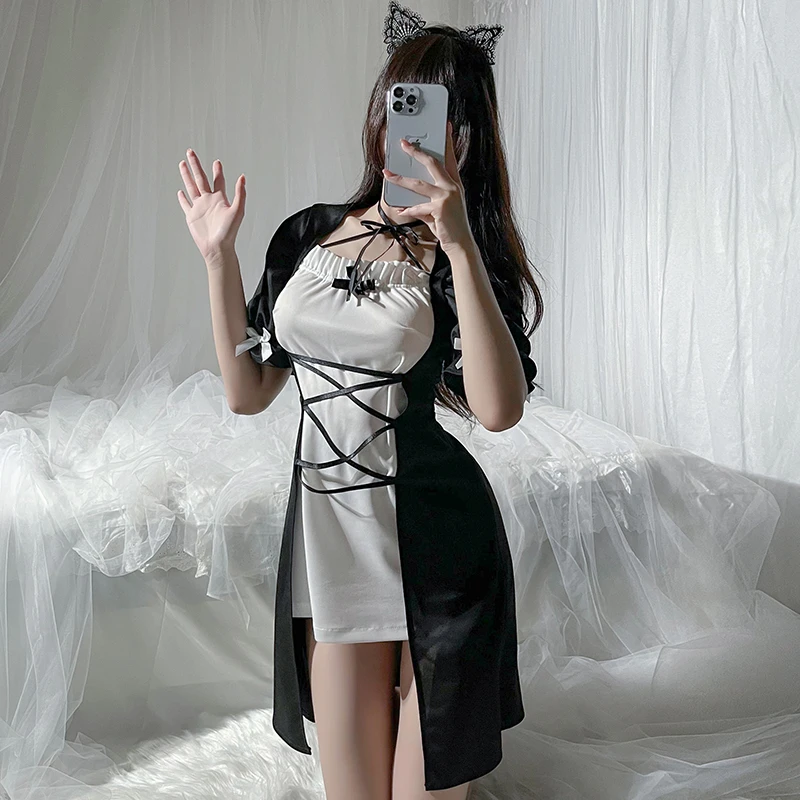 内衣制服衣服套装女修身女诱惑套装纯欲2516女仆装性感连衣裙