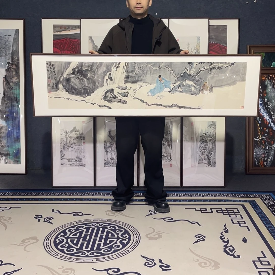 国画手绘作品带框发货