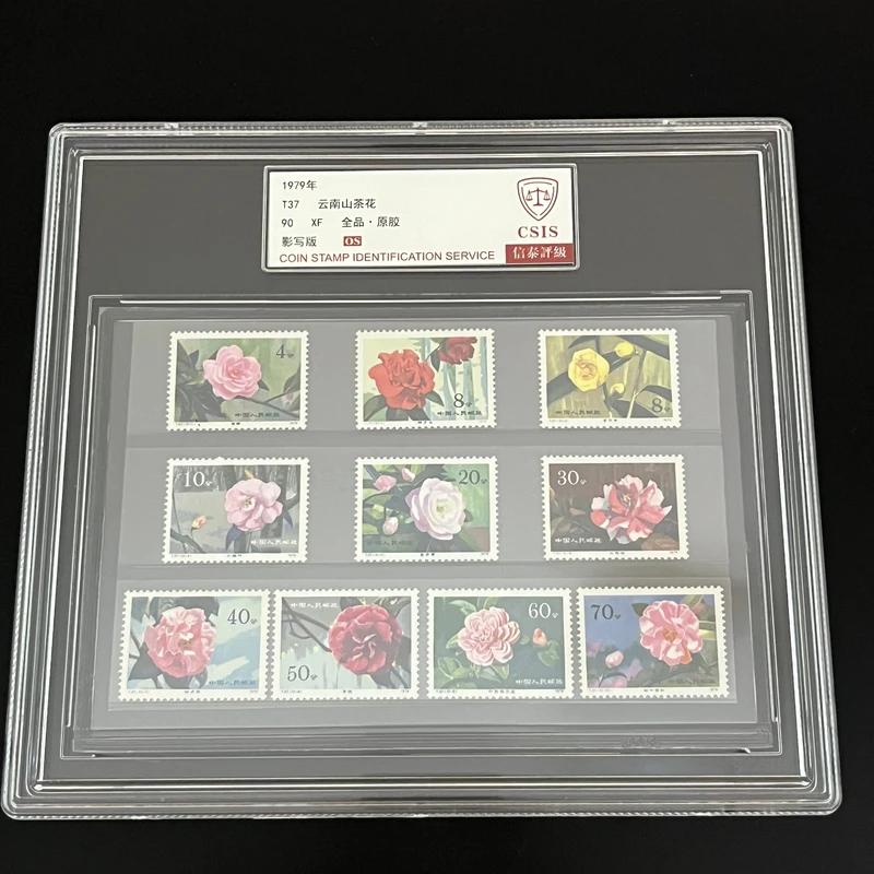 T37云南山茶花90OS原胶全品，1979年发行，信泰评级