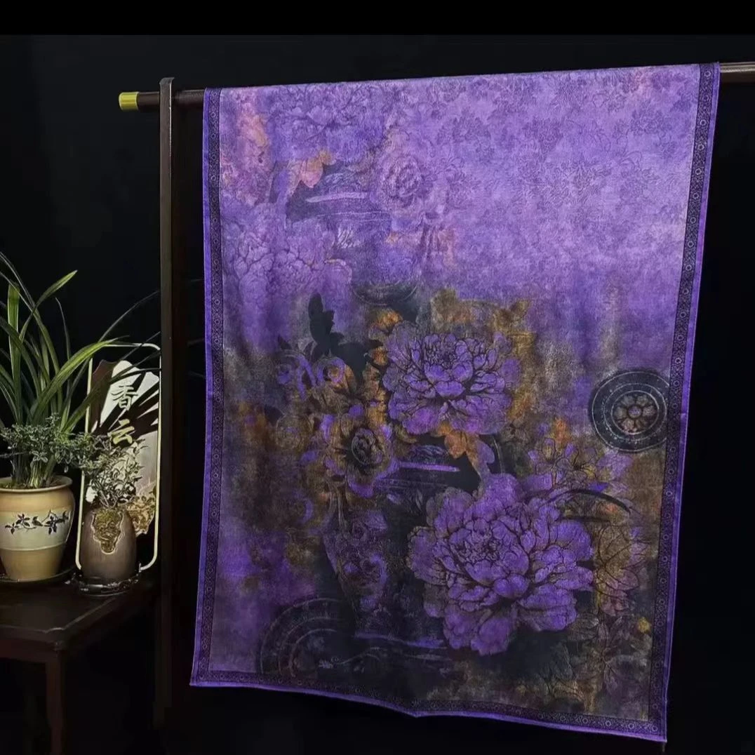 【芳香四溢】香云纱女士70x180披肩外搭春秋百搭时尚轻奢围巾WJ 671