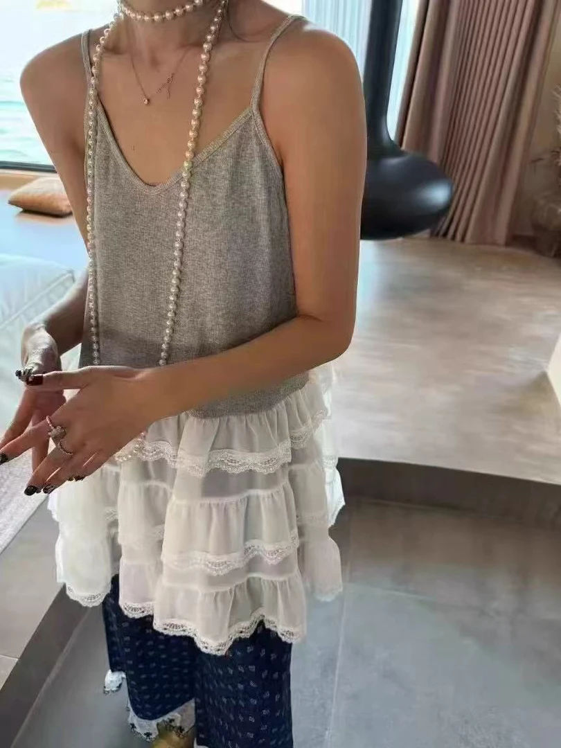 8138吊带拼接裙子