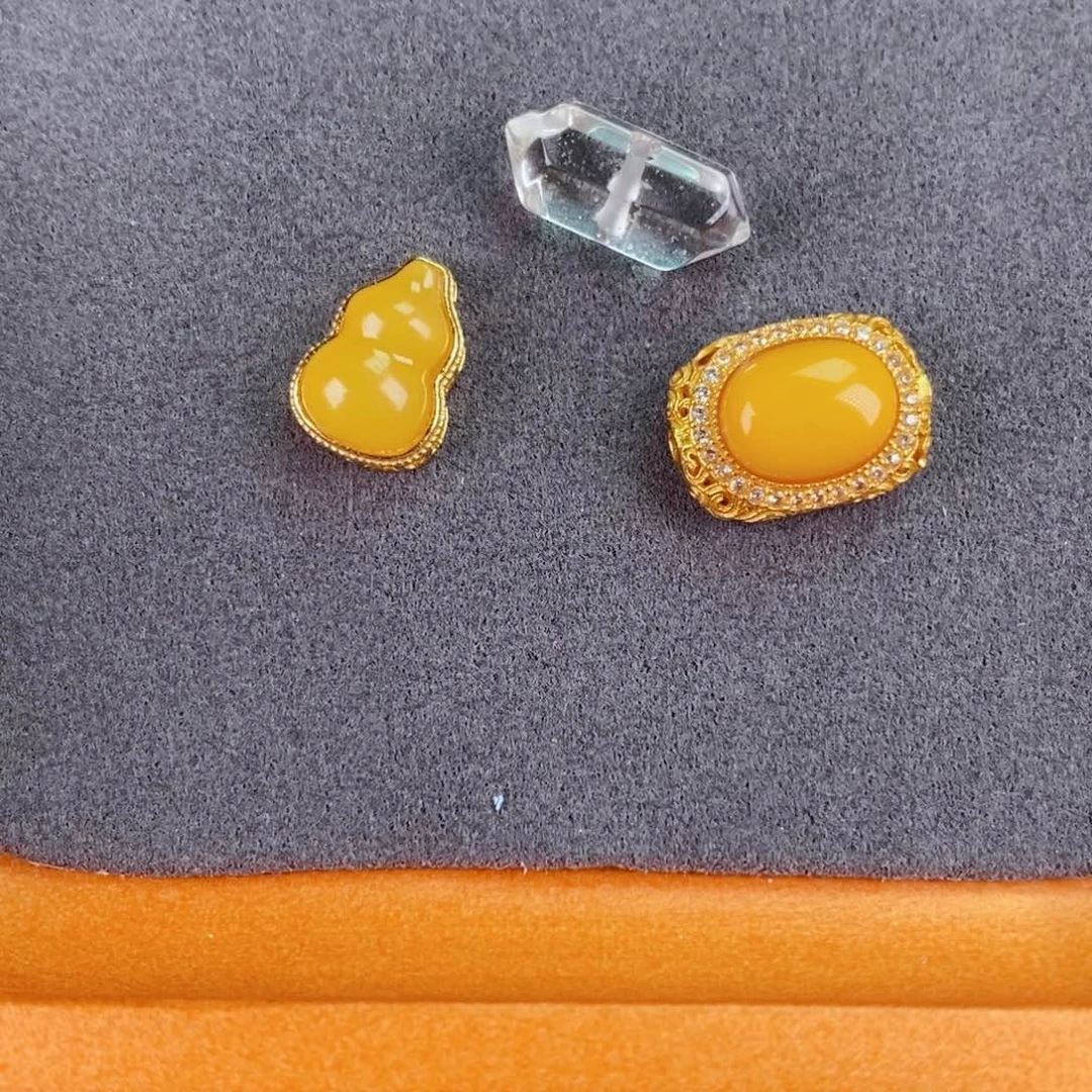 水晶珠宝半成品银S925镀金镶嵌