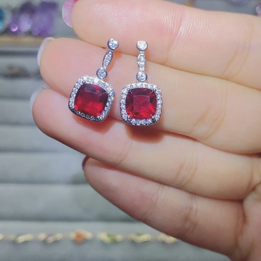 【闪购商品】托帕石耳饰银S925镶嵌