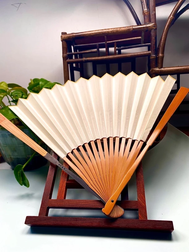 张少华精工 全老川料 三合青 文玩折扇