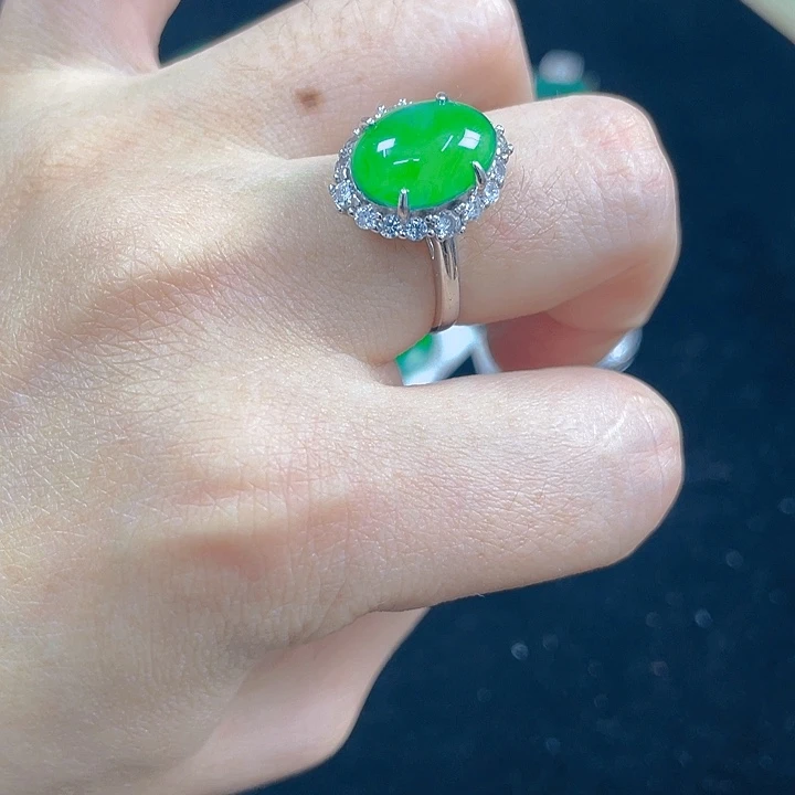 翡翠银S925镶嵌吊坠(不含链)