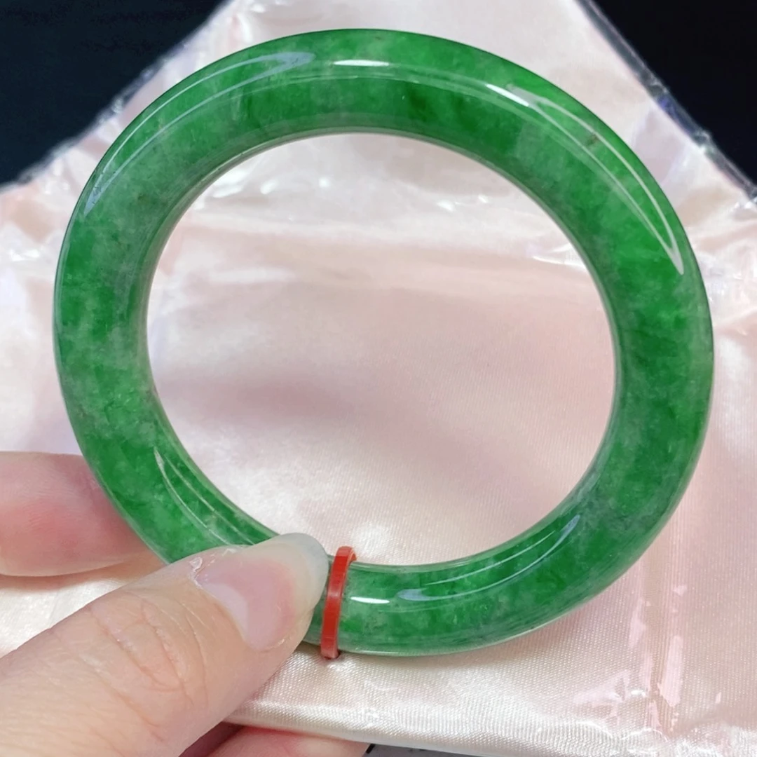 未镶嵌手镯翡翠深*鱼54.5圆镯