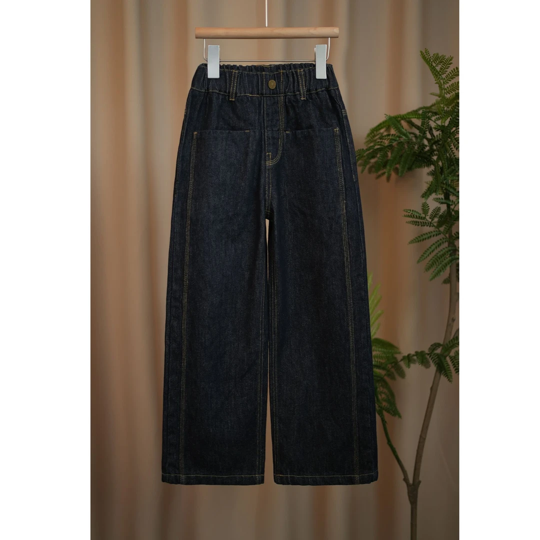 女童春季牛仔裤2025新款原色不掉色洋气中大童百搭儿童直筒裤A019