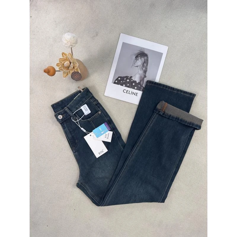 【破价+现货+运费险】高腰窄版微弹阔腿直筒牛仔裤女显瘦休闲宽7005