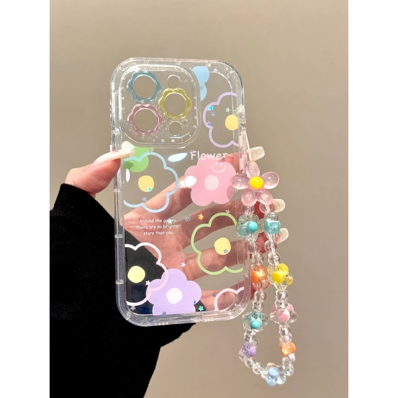适用苹果iphone16promax透明花朵15pro夏日14简约13ins风手机壳