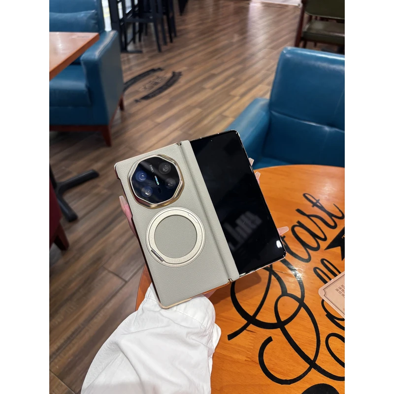 适用于MateX6纯皮双中轴支架手机壳中轴铰链保护镜头保护MateX5