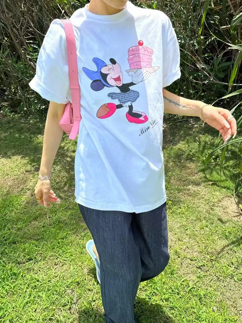 设计师印花奶乖系米妮蛋糕印花T恤（No退）