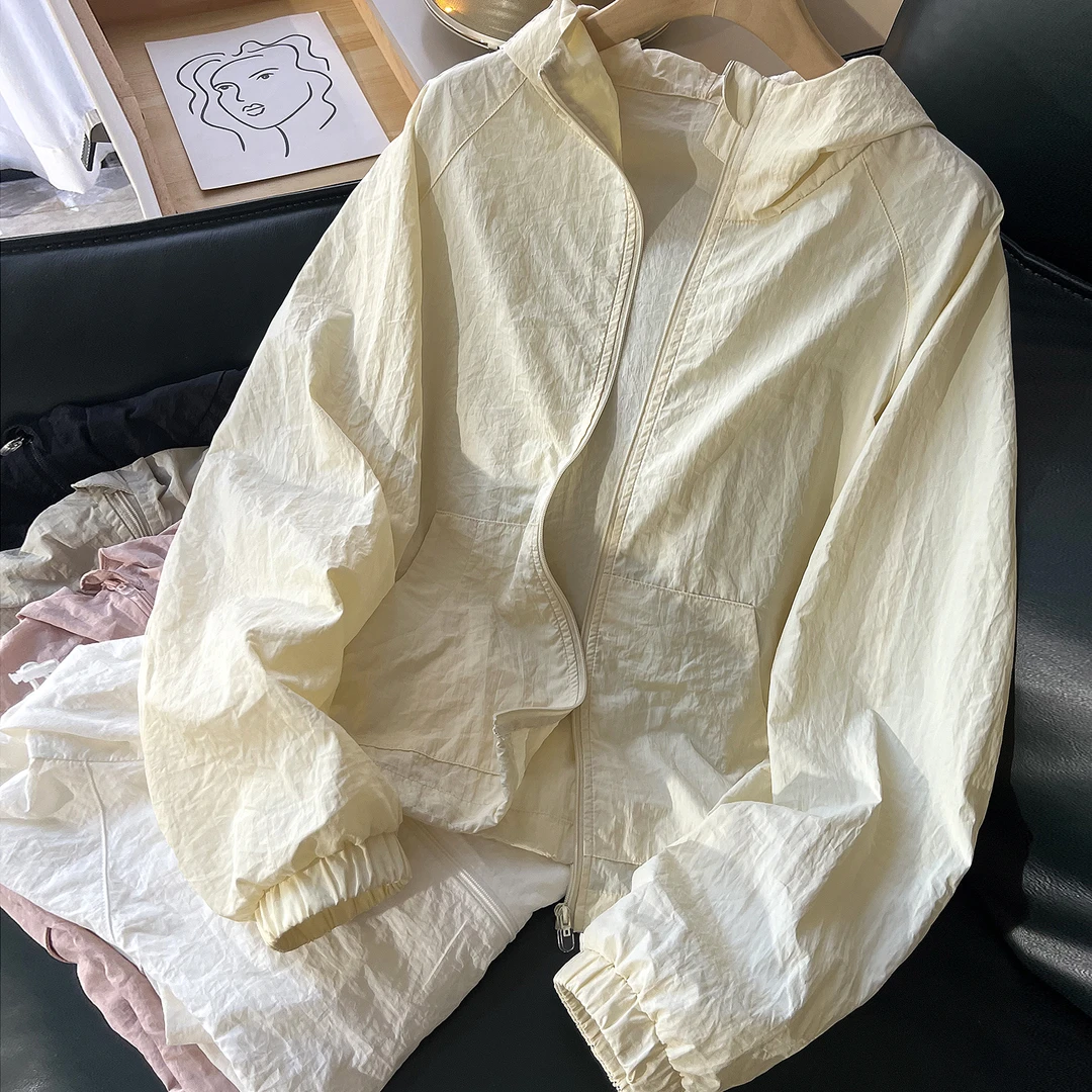 防晒衣女夏季2025新款时尚户外宽松休闲百搭轻薄透气防晒服短外套