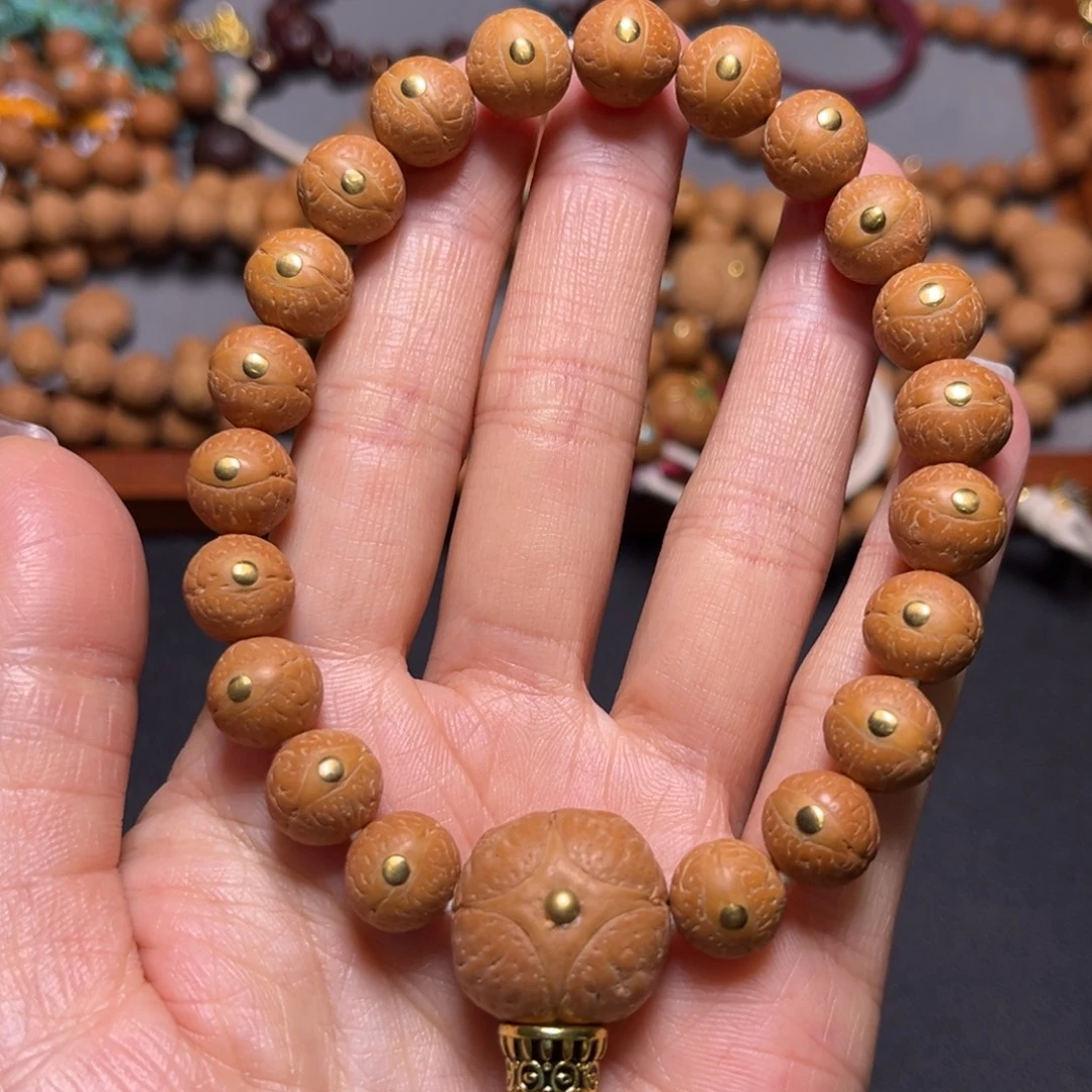 凤眼菩提吊坠11mm2025精品铜钉手串