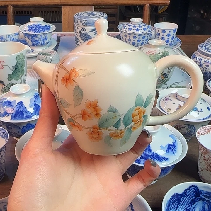 名窑口 汝窑汝瓷粉彩茶壶放漏