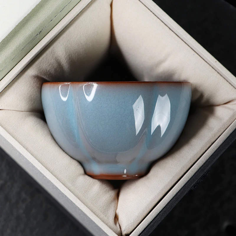 凝香阁 青瓷猪油冻梅花杯 家用陶瓷功夫茶具品茗杯大号普洱主人杯