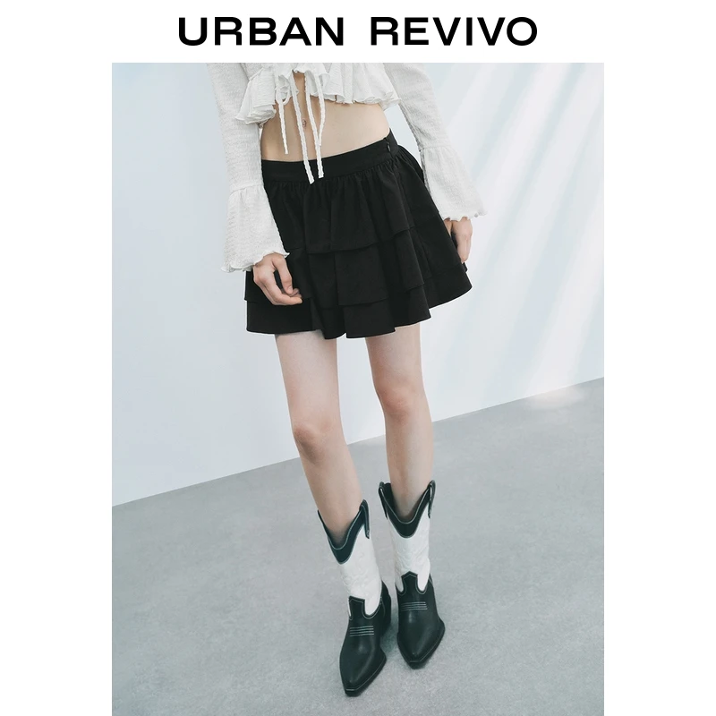 UR2025秋季新款女装时尚设计感超宽松层叠花边半裙UYY550037