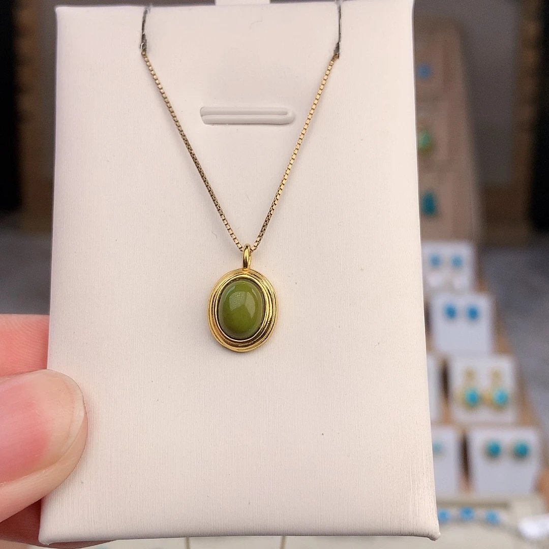 绿松石银S925镶嵌颈饰