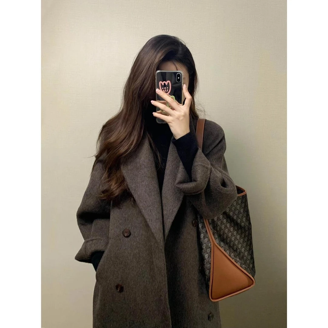 -高级感双面大衣女秋冬季2025新款小个子加厚呢子毛呢外气质韩版