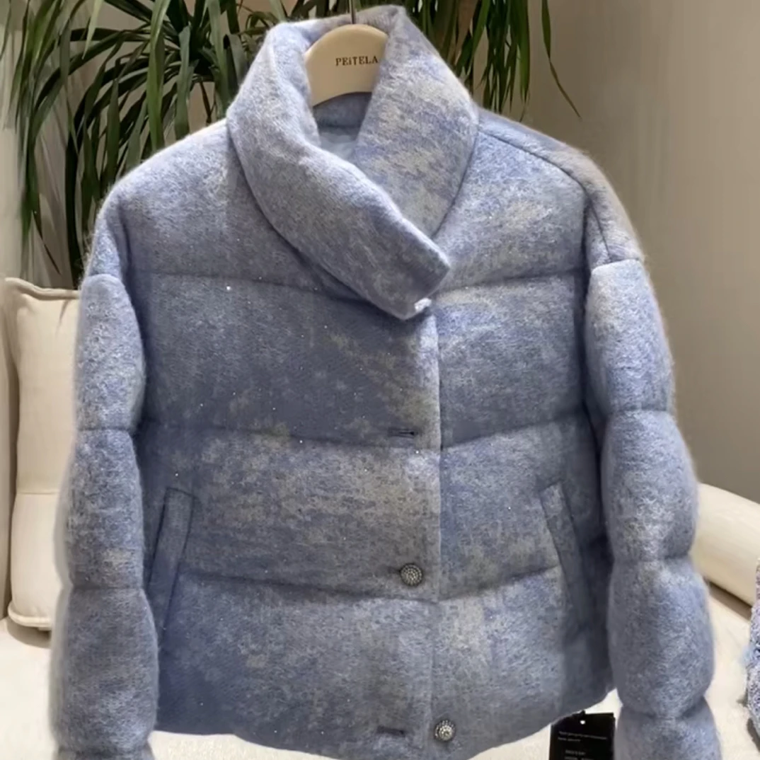 意大利纱线 绵羊毛厚羽绒服鹅绒服包邮