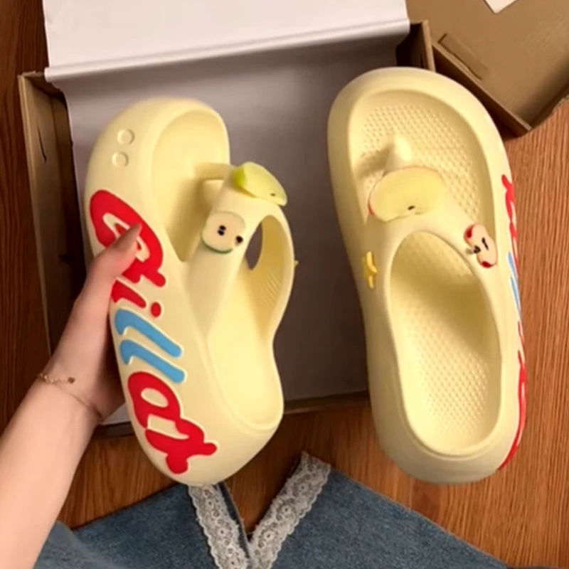 可爱卡通人字拖女外穿2025年新款超火厚底防滑丑萌海边时尚凉拖鞋