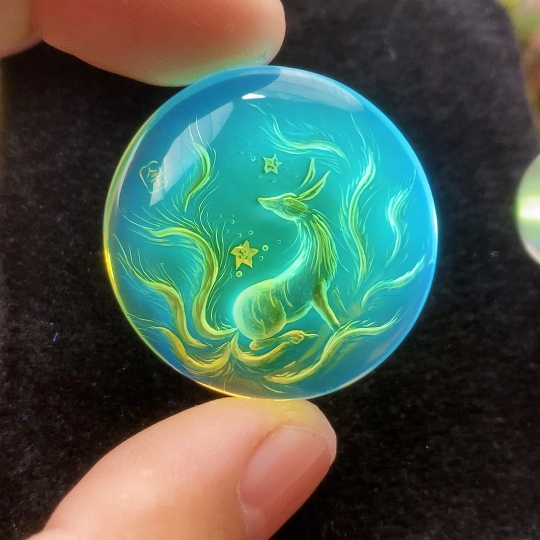 【闪购商品】未镶嵌吊坠(不含链)蓝珀蓝珀雕刻件