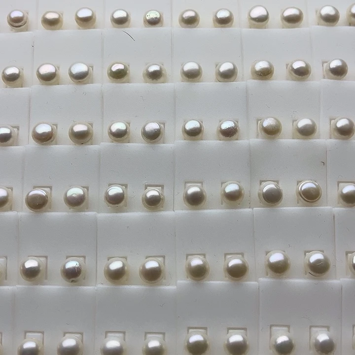 玛瑙/玉髓未镶嵌珠宝半成品2对8mm左右螺纹珍珠耳钉