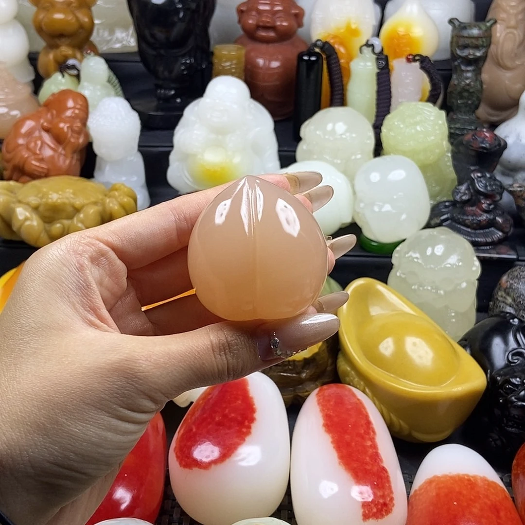 无花朵原石雕刻把件