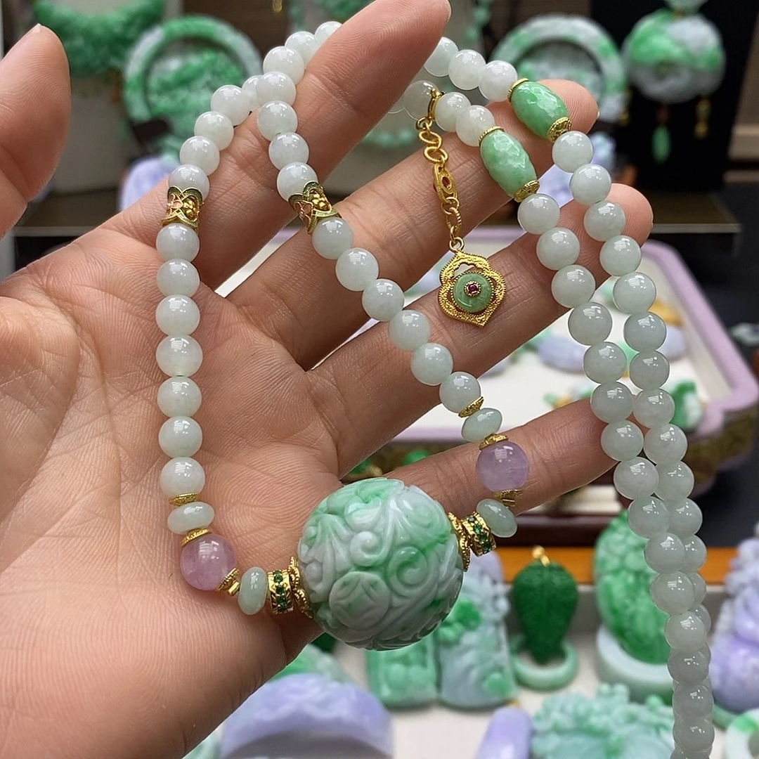 翡翠未镶嵌颈饰天然