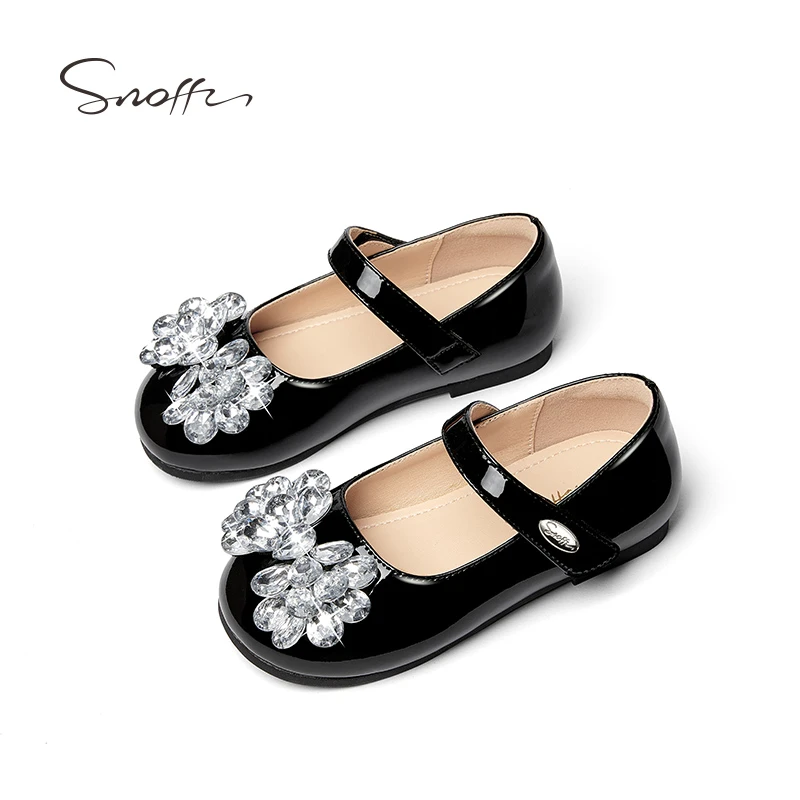 【断码捡漏】斯纳菲儿童皮鞋女童水晶鞋春季小公主软底单鞋